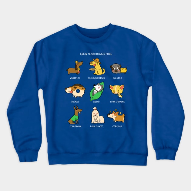 Know you doggo puns! Crewneck Sweatshirt by Queenmob